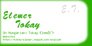 elemer tokay business card